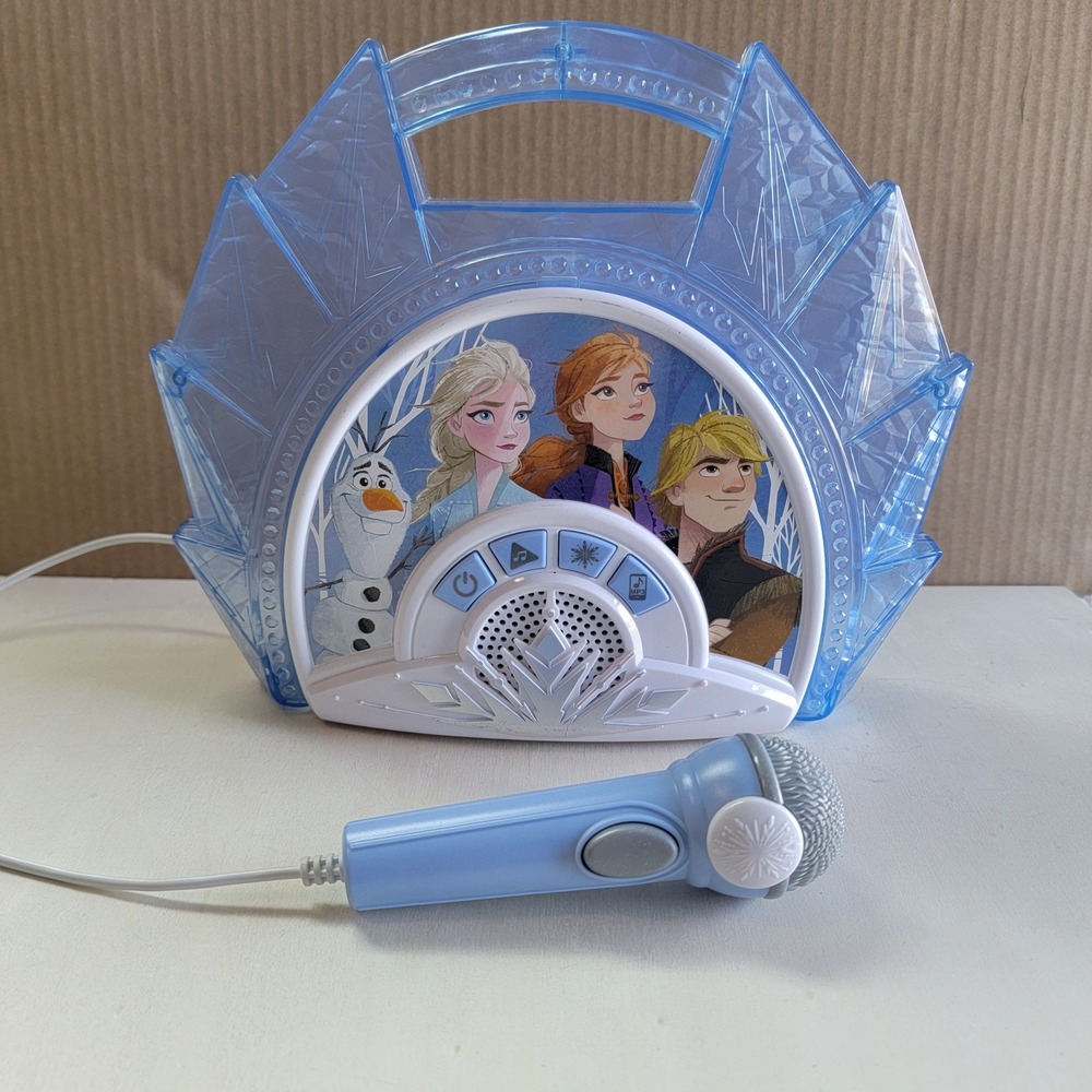 Disney Frozen 2 Sing Along Boombox FR-115 Blue Karaoke Machine Microphone